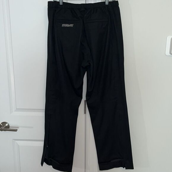 Nike 4 pocket Storm-Fit waterproof pullover Black Elastic Waist Rain Pants M - Picture 1 of 10